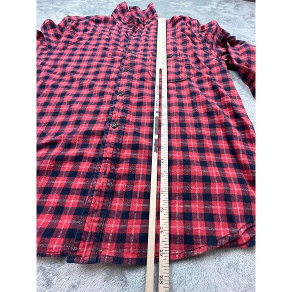 Aeropostale Mens Large Red & Black Plaid Button-Up Shirt Lumberjack Thrashed - Picture 5 of 12